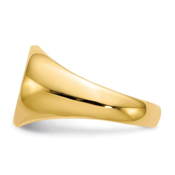 Kazi Luxury 14k Yellow Gold 12.5x13.5mm Open Back Signet Ring